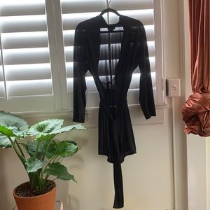 Natori Black Satin Robe